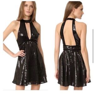 Free People Film Noir Velvet & Sequin Mini Dress size 6